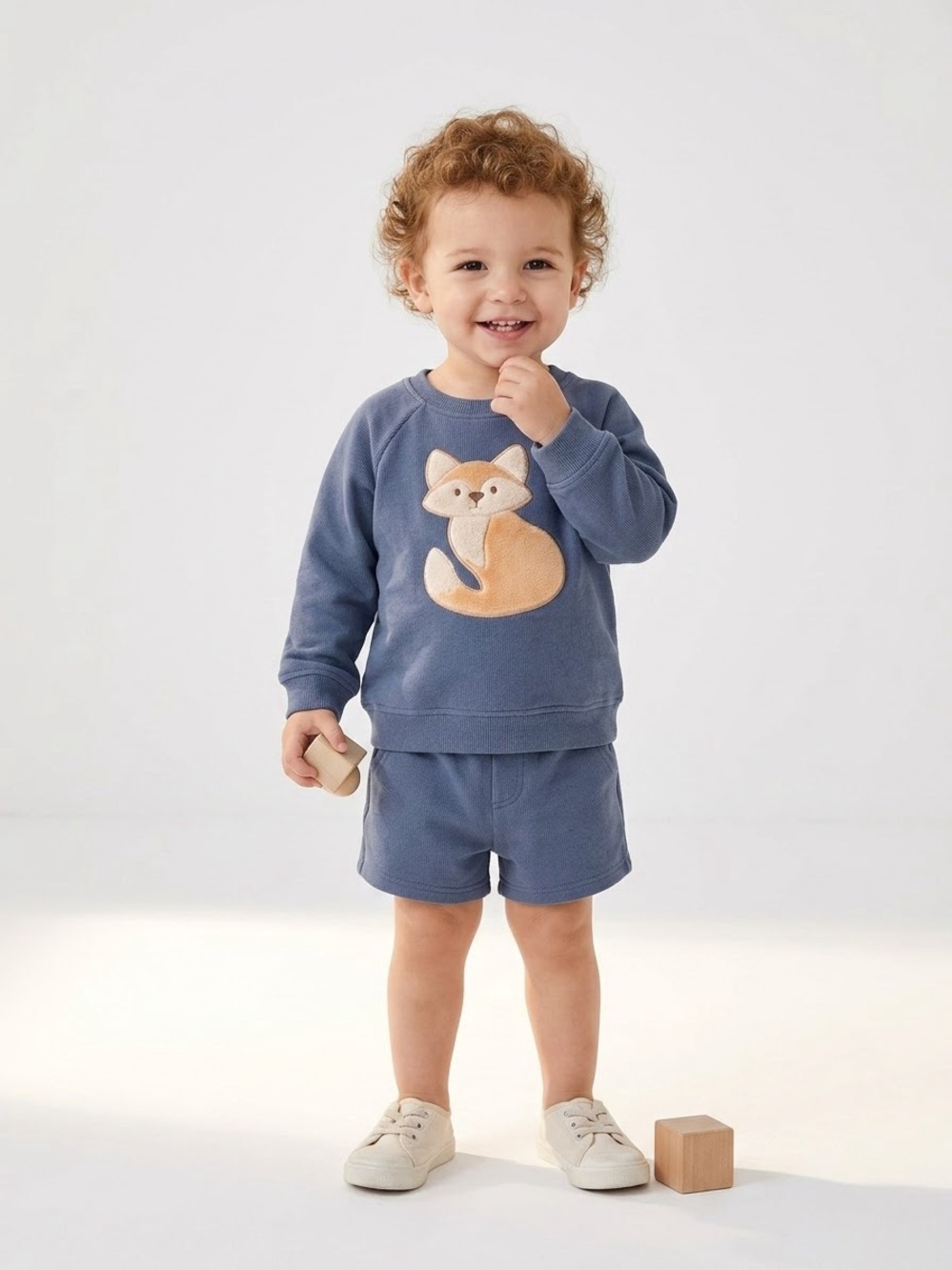 🎉 (18m) Cloud Island Fox Sweatshirt + Shorts Lounge Set